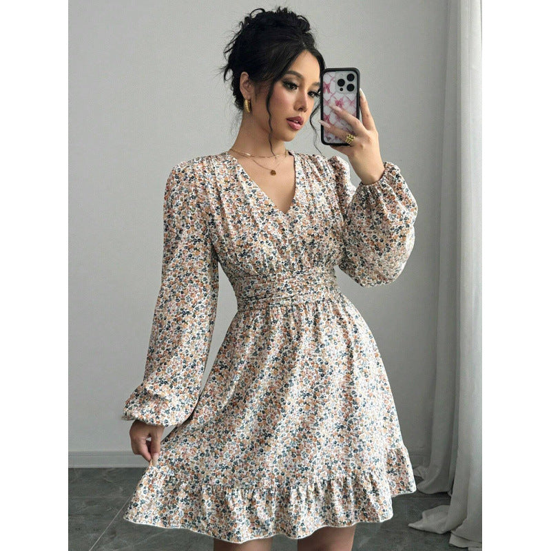 Ingrid® | Women'S Floral Print Dress With Fitted Cut And Voluminous Sleeves