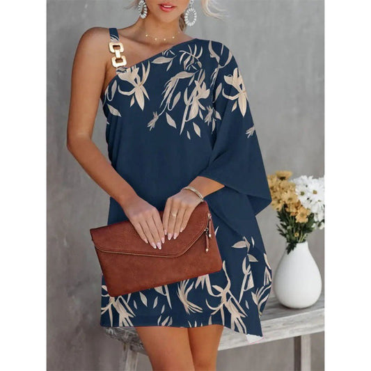 Vanesa® | Women'S Asymmetric One-Shoulder Dress With Floral Design