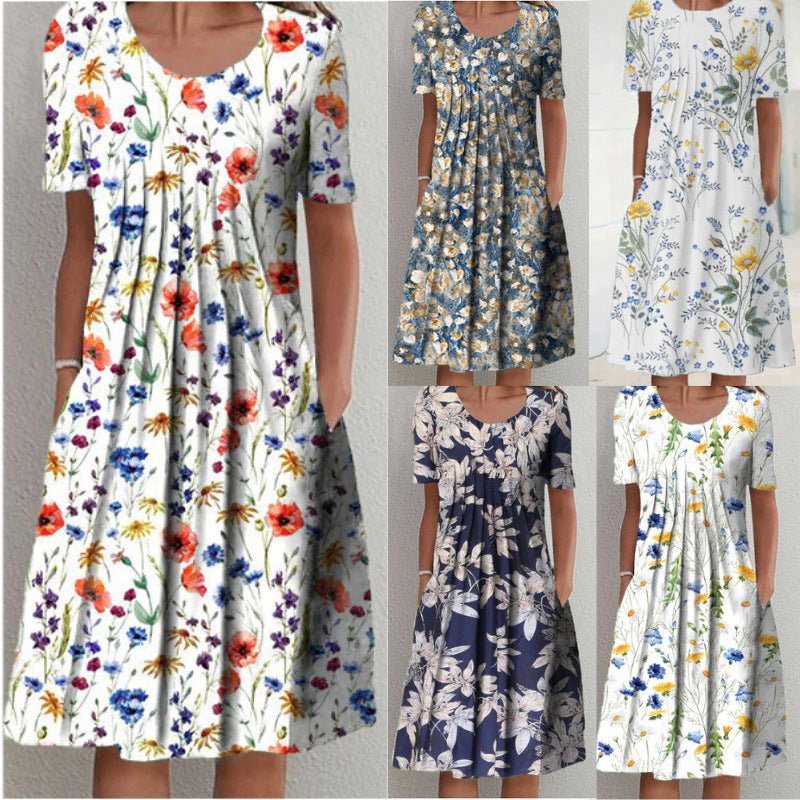 Jenni® | Women'S Floral Midi Dress With Pleated Design