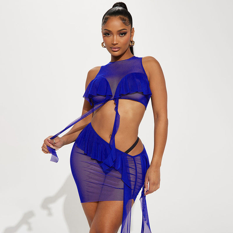 Ximena® | Women'S Swimsuit With Ruffles And Tie Straps