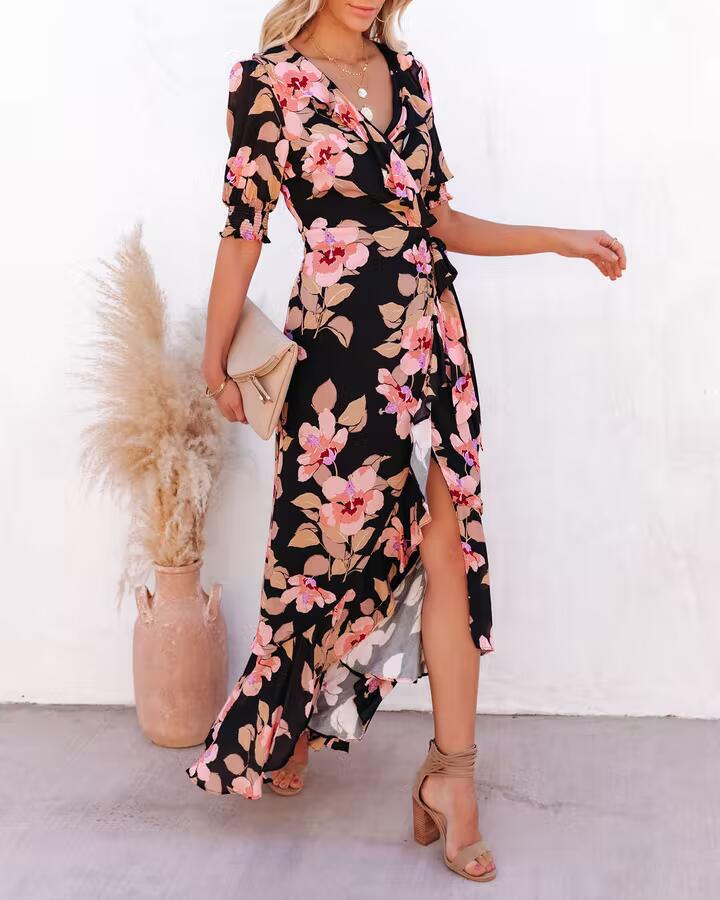 Paty® | Women'S Floral Wrap Maxi Dress