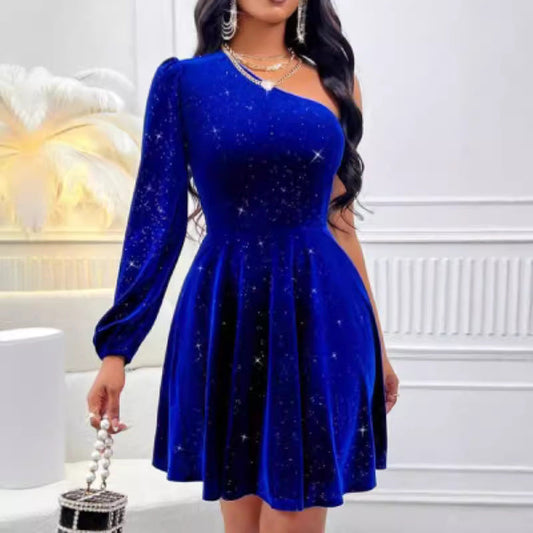 Maricela® | Women'S Evening Dress With Asymmetric Cut And Glamorous Glitter Effect