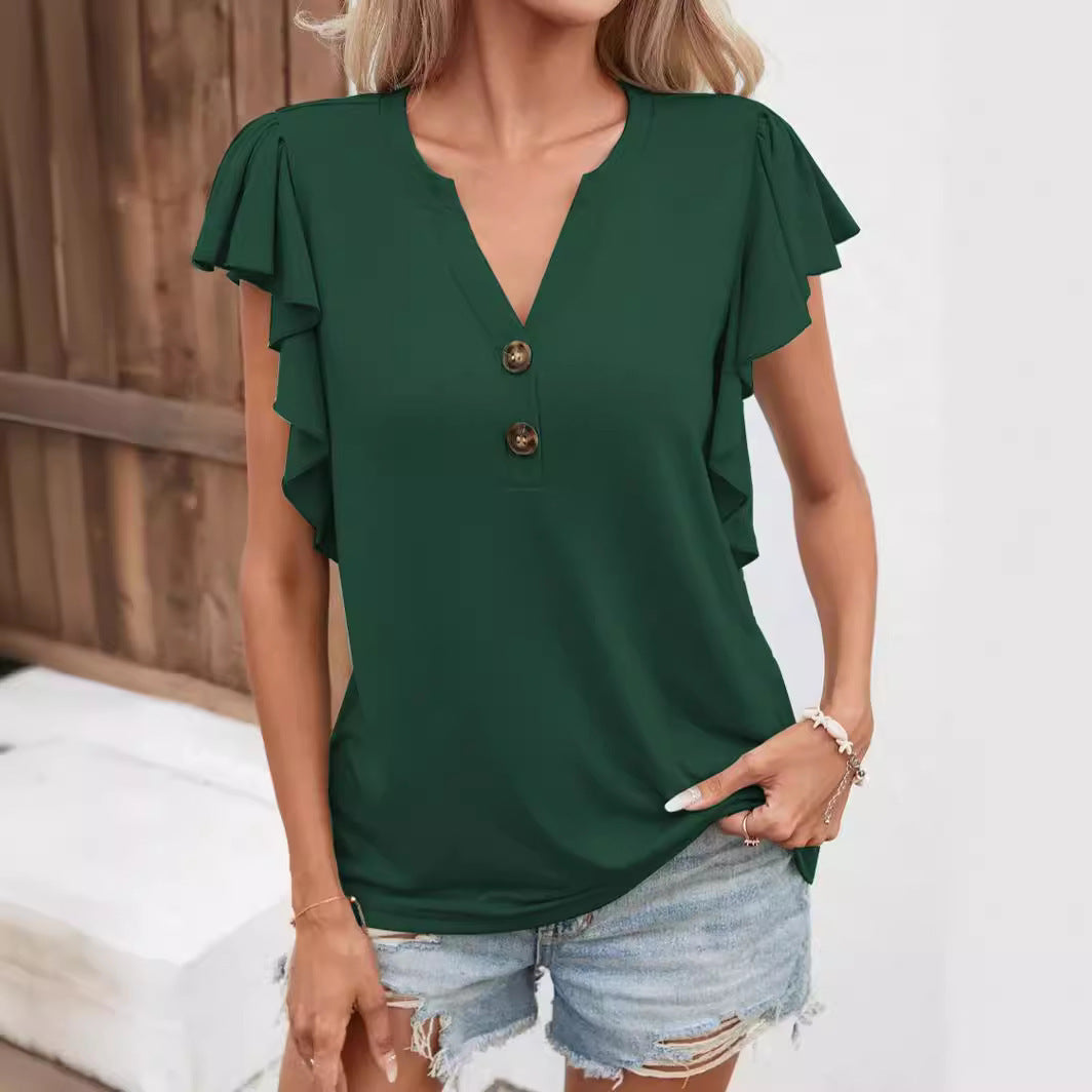 Juliana® | Women'S Blouse With Ruffle Details And Button Closure