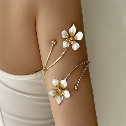 Oil Dripping Flower Open Bracelet