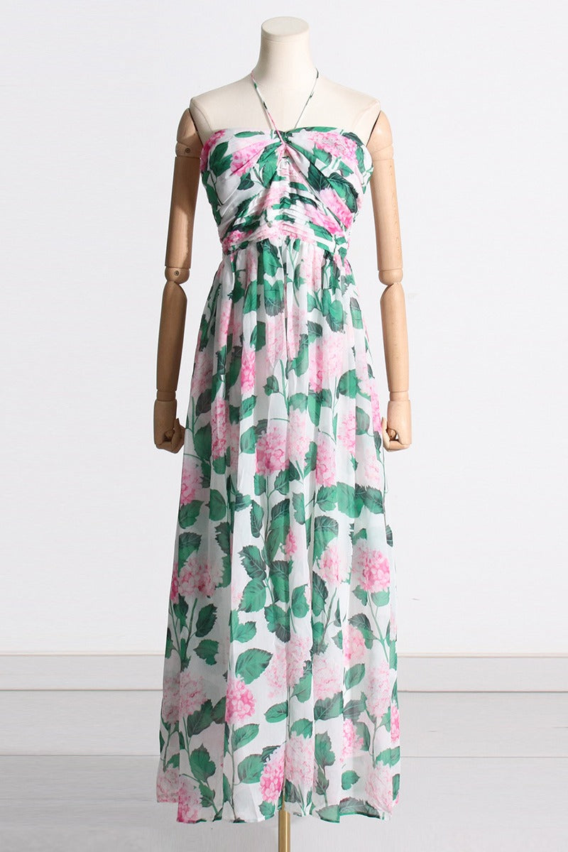 Sandra® | Halter Neck Maxi Dress With Floral Print