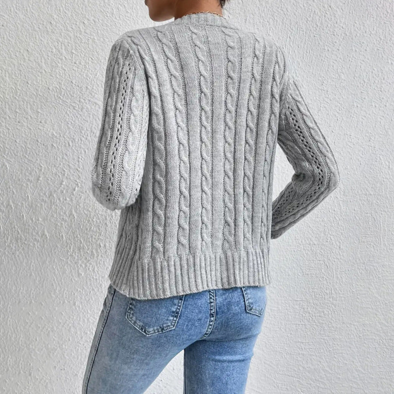 Eliza | Women's Cropped Cable Knit Cardigan