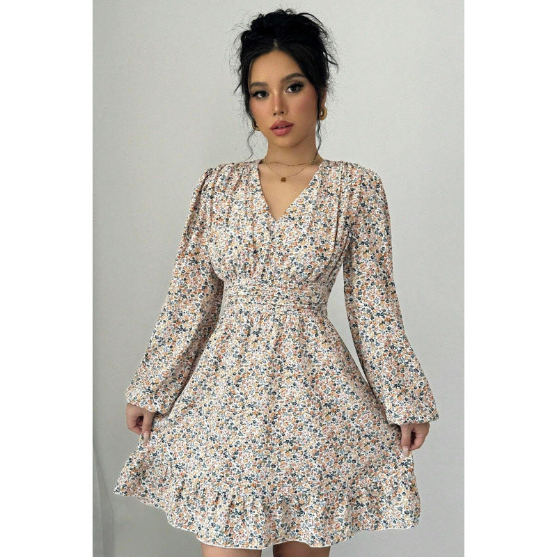 Ingrid® | Women'S Floral Print Dress With Fitted Cut And Voluminous Sleeves