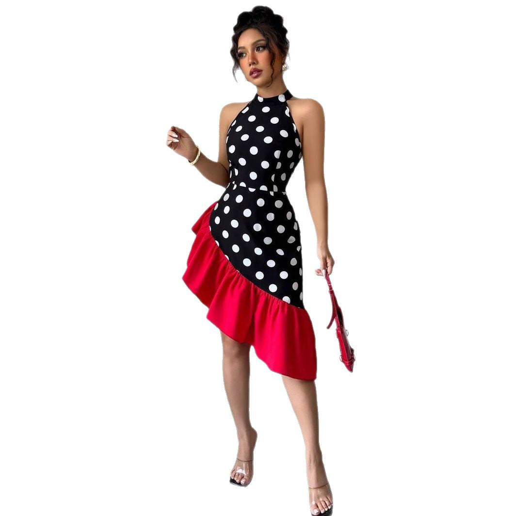 Inés® | Women'S Asymmetric Wrap Dress With Dots And Ruffle Details