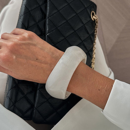 Tie Dye Acrylic Wide Curved Vintage Bracelet