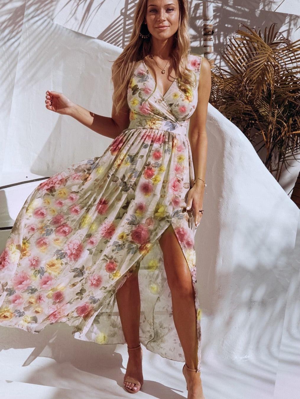 Dong Chiffon Floral Print Casual Dress