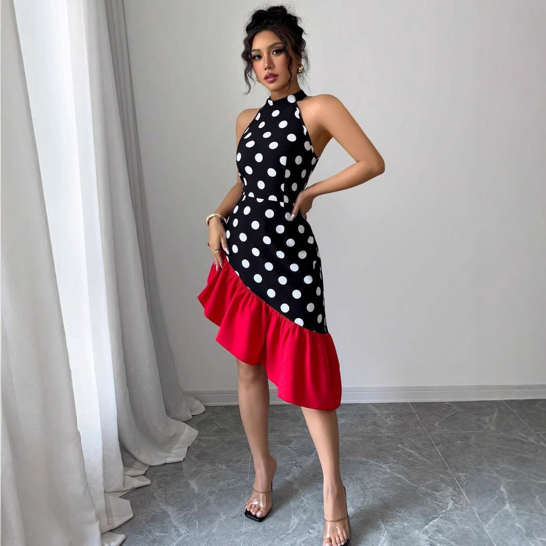 Inés® | Women'S Asymmetric Wrap Dress With Dots And Ruffle Details