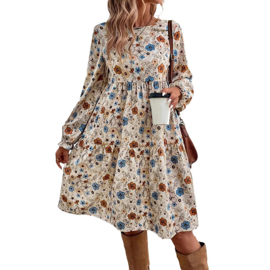Norma® | Women'S Floral Dress With A Casual Cut And Elegant Puff Sleeves