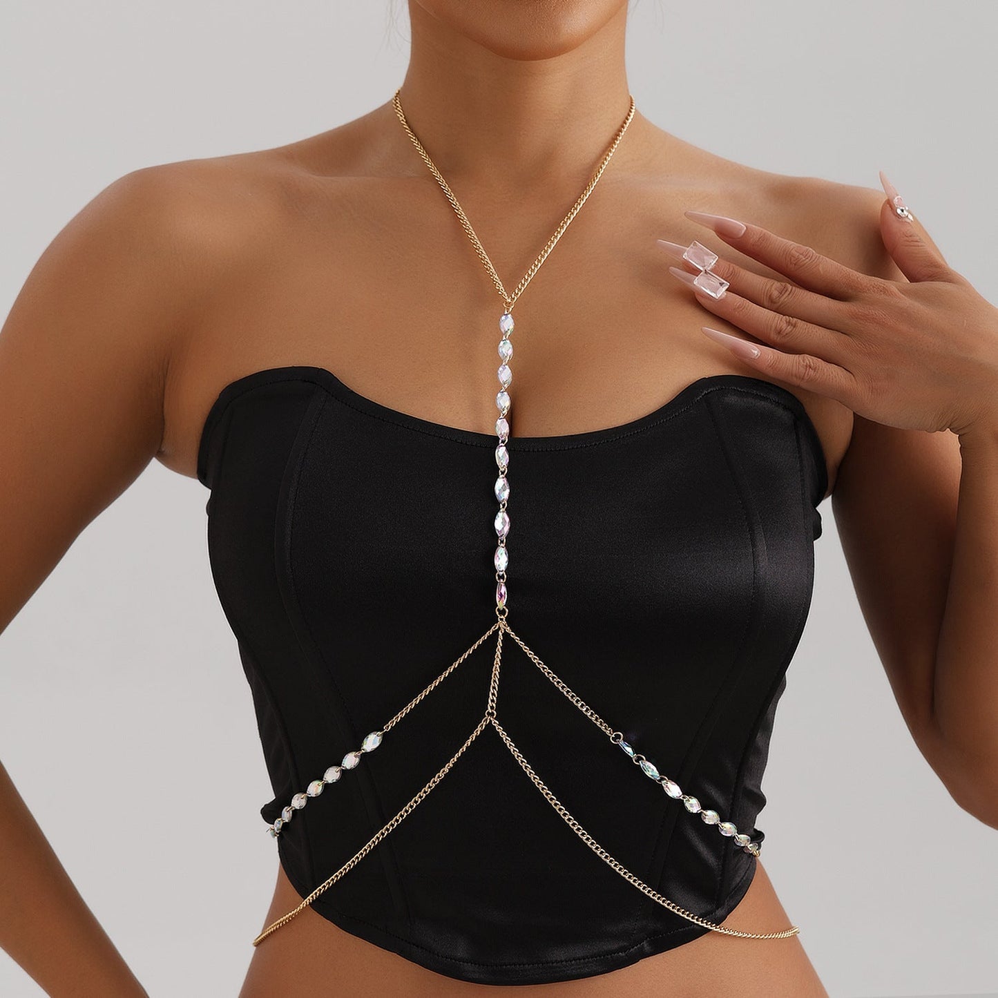 Sexy Metal Cross Thin Chain Body Chain