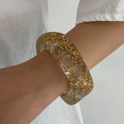 Smooth Wide Gold Foil Tie Dye Bracelet