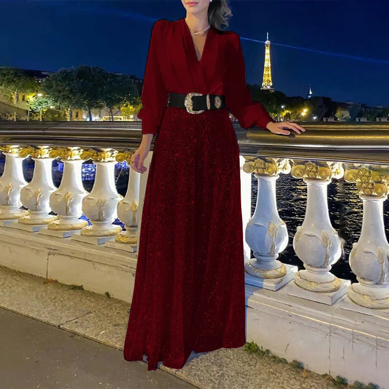 Luz® | Women's V-neck top and wide leg pants