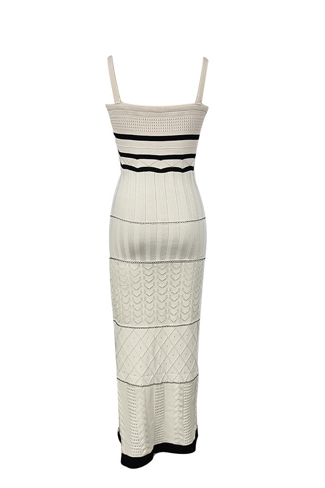 Yadira® | Knitted Maxi Dress With Slit And Cutouts
