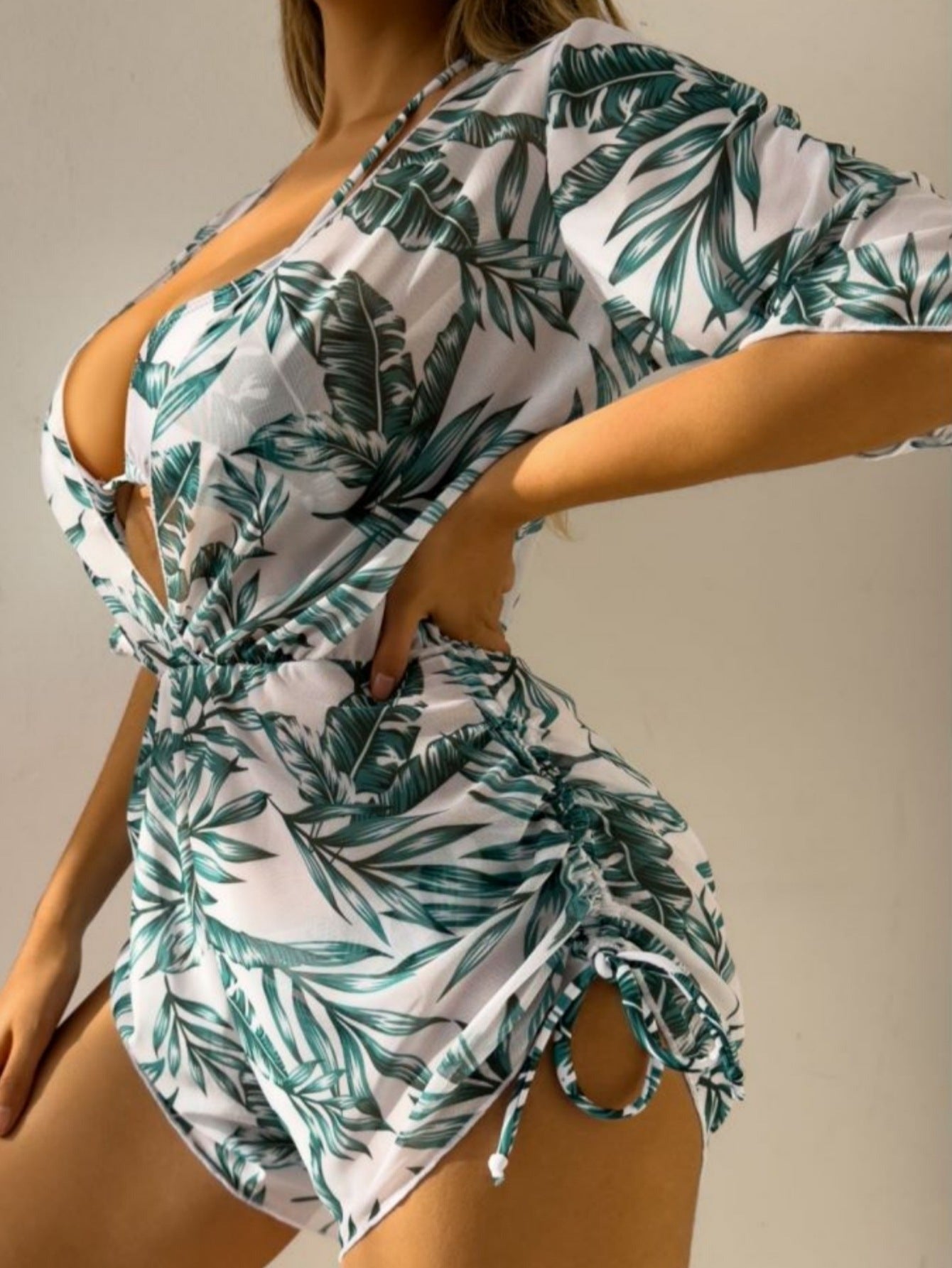 Kirsty® | Tropical Printed Three-Piece Sexy Bikini