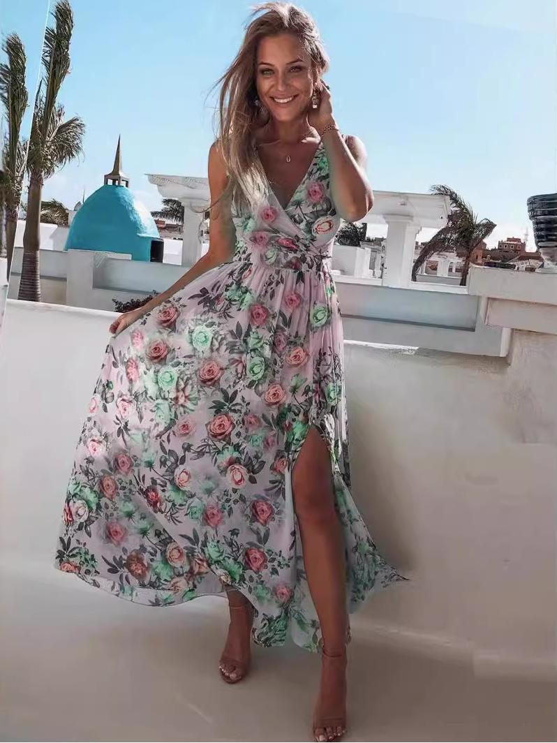 Dong Chiffon Floral Print Casual Dress