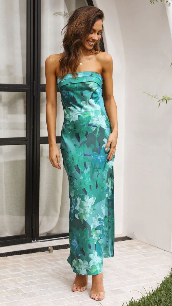 Nina® | Solid Satin Long Dress With Fold-Over Neckline