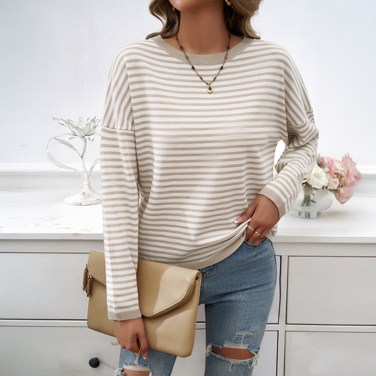 Norma | Classic striped sweater with a crew neck