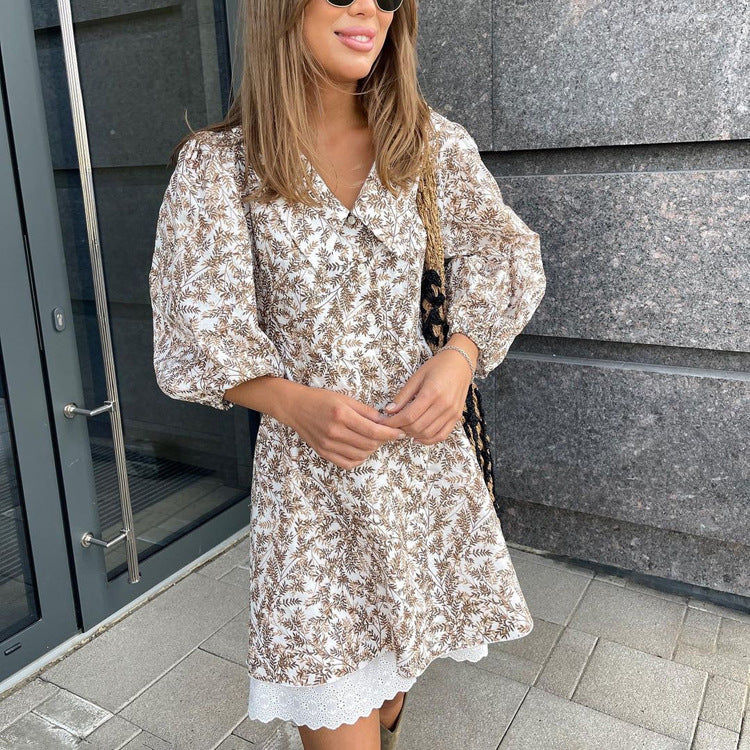Mariola® | Women'S Blouse Dress With Floral Pattern And Puff Sleeves