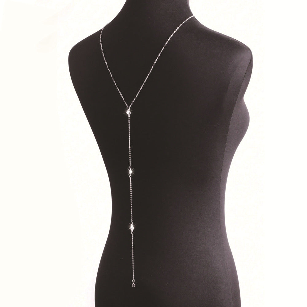 Single Layer Round Rhinestone Back Body Chain