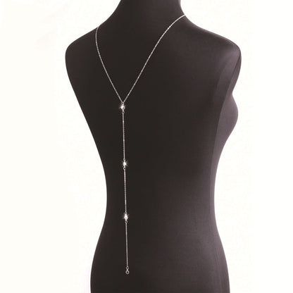 Single Layer Round Rhinestone Back Body Chain
