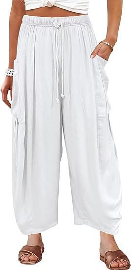 Silvia® | Women'S Comfortable Wide Trousers With Practical Side Pockets And Elastic Waistband
