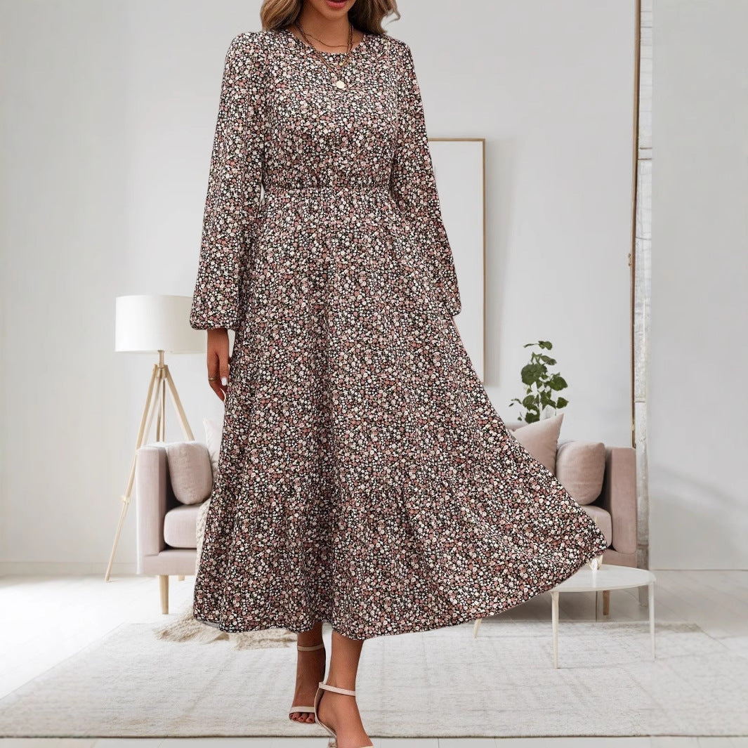 Luisa® | Women'S Floral Print Midi Dress With Long Sleeves