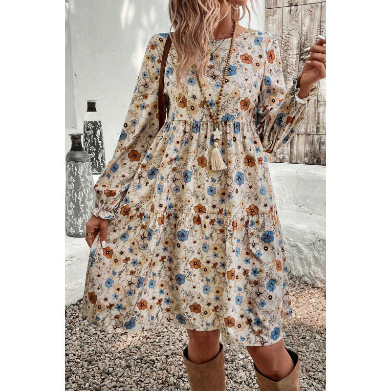 Nélida® | Women'S Floral Print Casual Dress With Ruffle Details