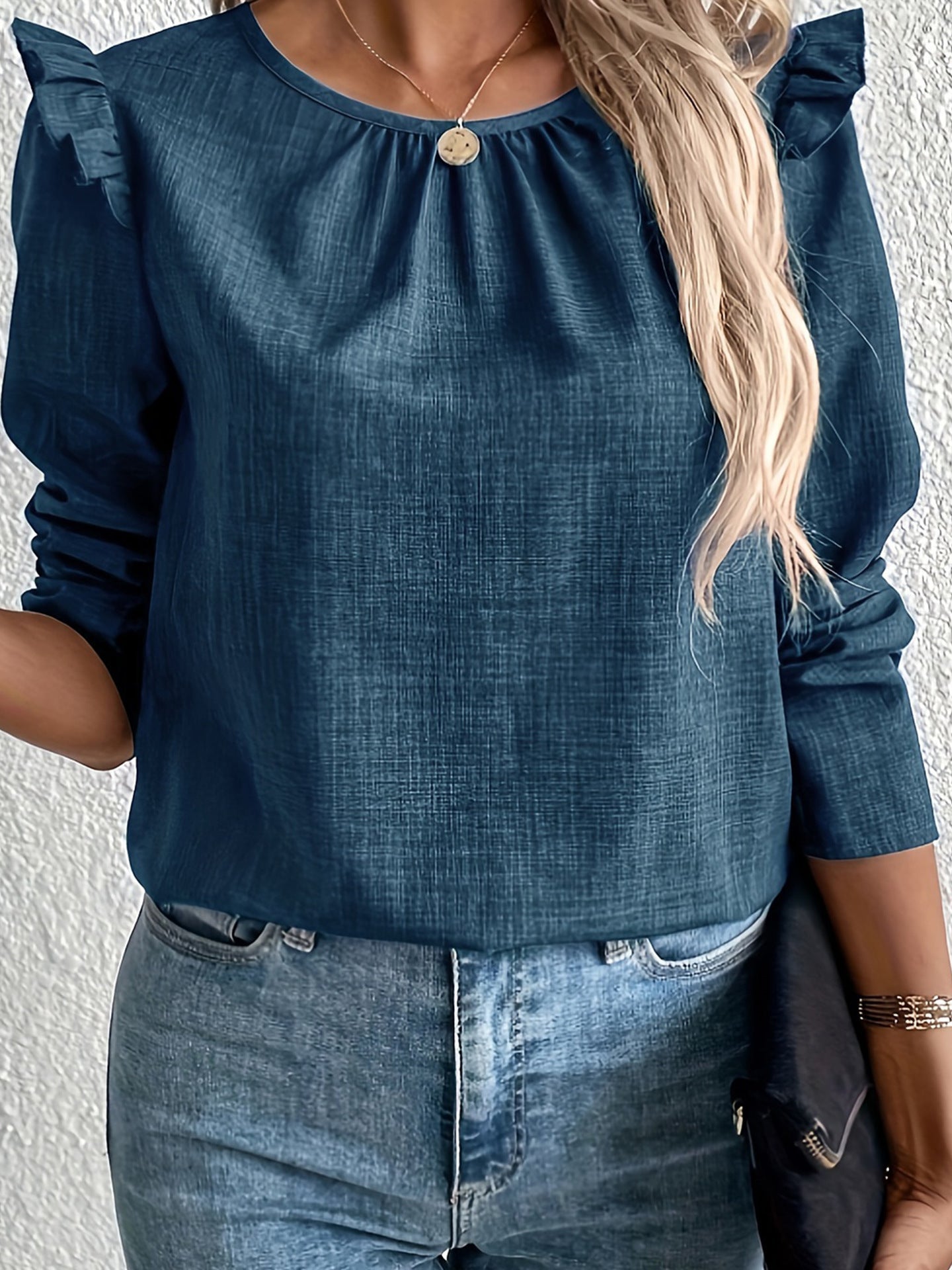 Maritza® | Women'S Blouse Shirt With Decorative Ruffle Details And Button Placket