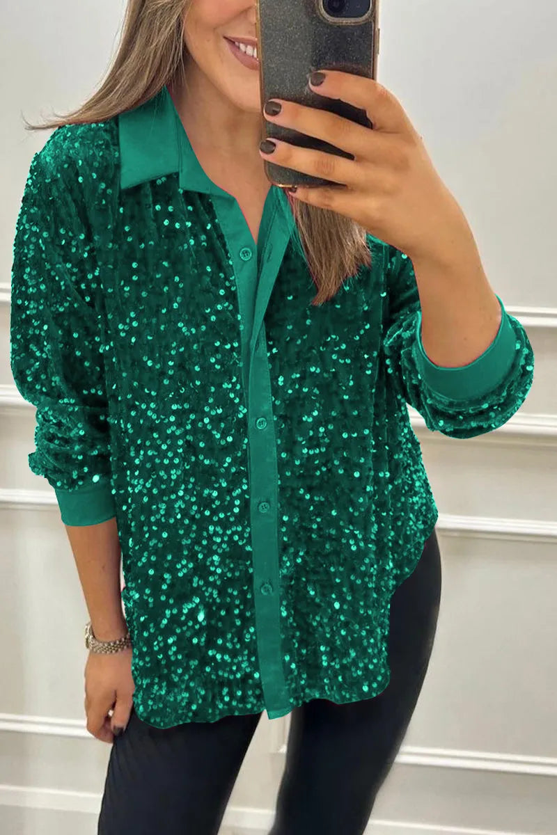 Kenia® | Shiny women's sequin shirt