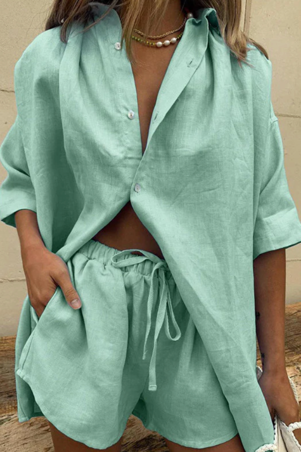 Regina® | Lightweight women's blouse set with wide shorts