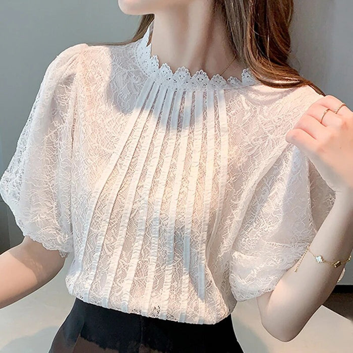 Emma® | Versatile White Blouse With Half Puff Sleeves