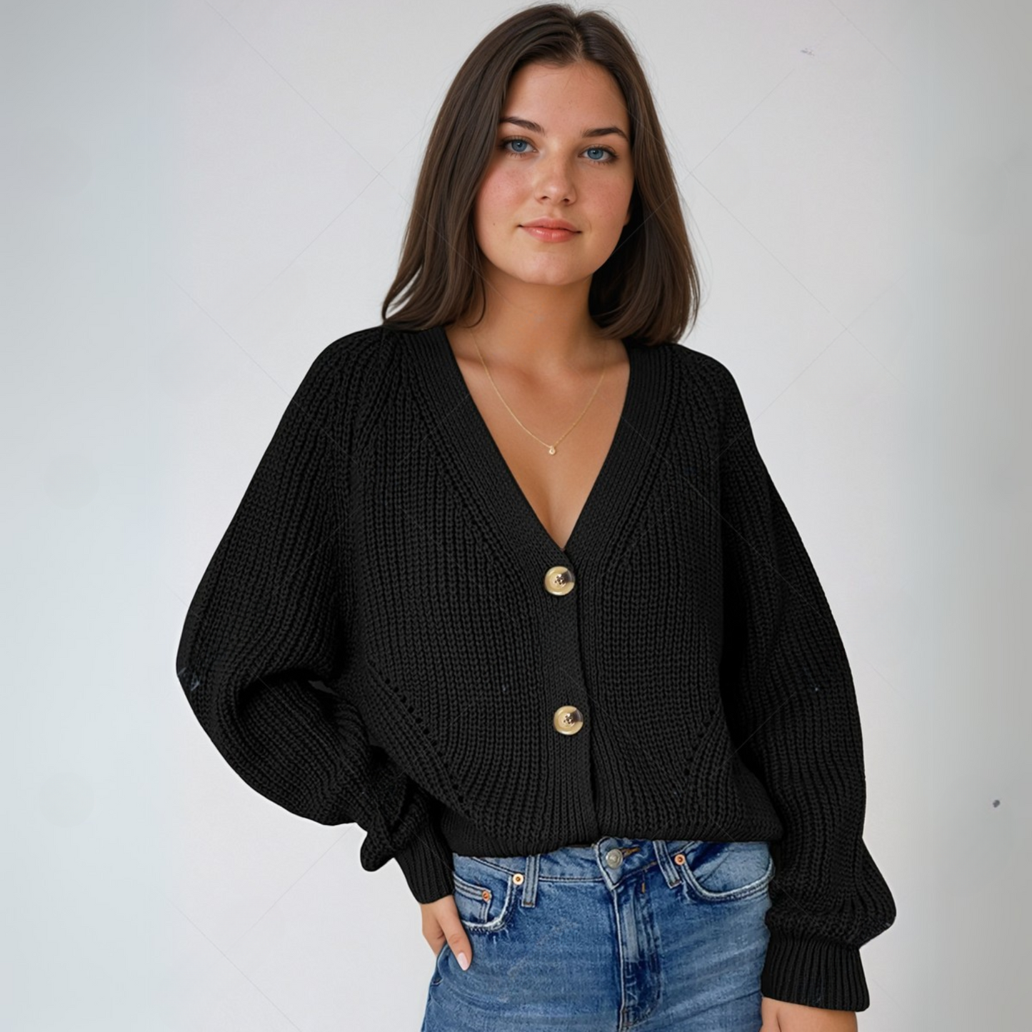Ivette® | KNIT V-NECK CARDIGAN