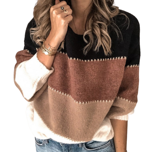 Corina | Fashionable striped knitted sweater