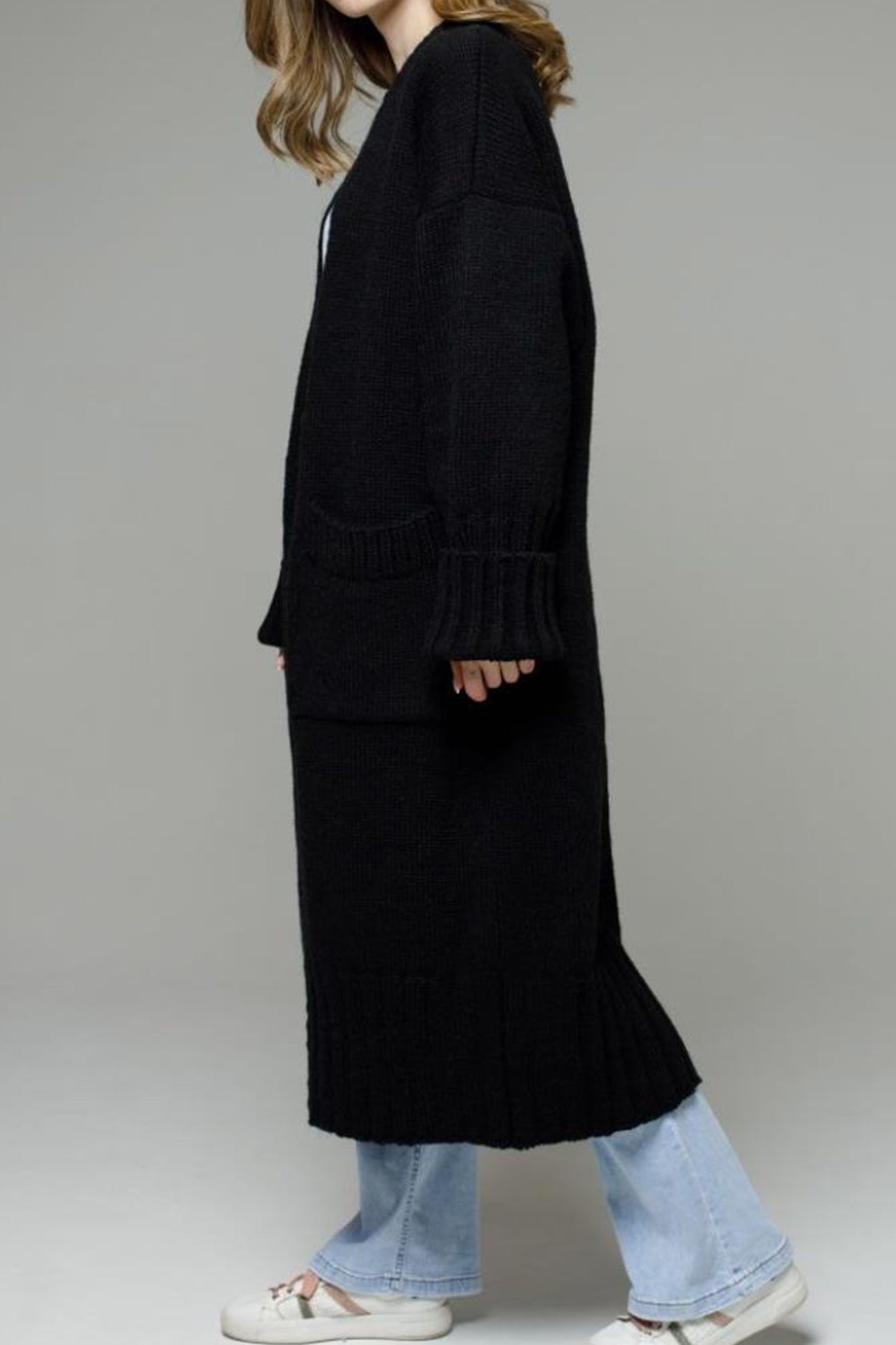 Tania | Long open front cardigan with pockets