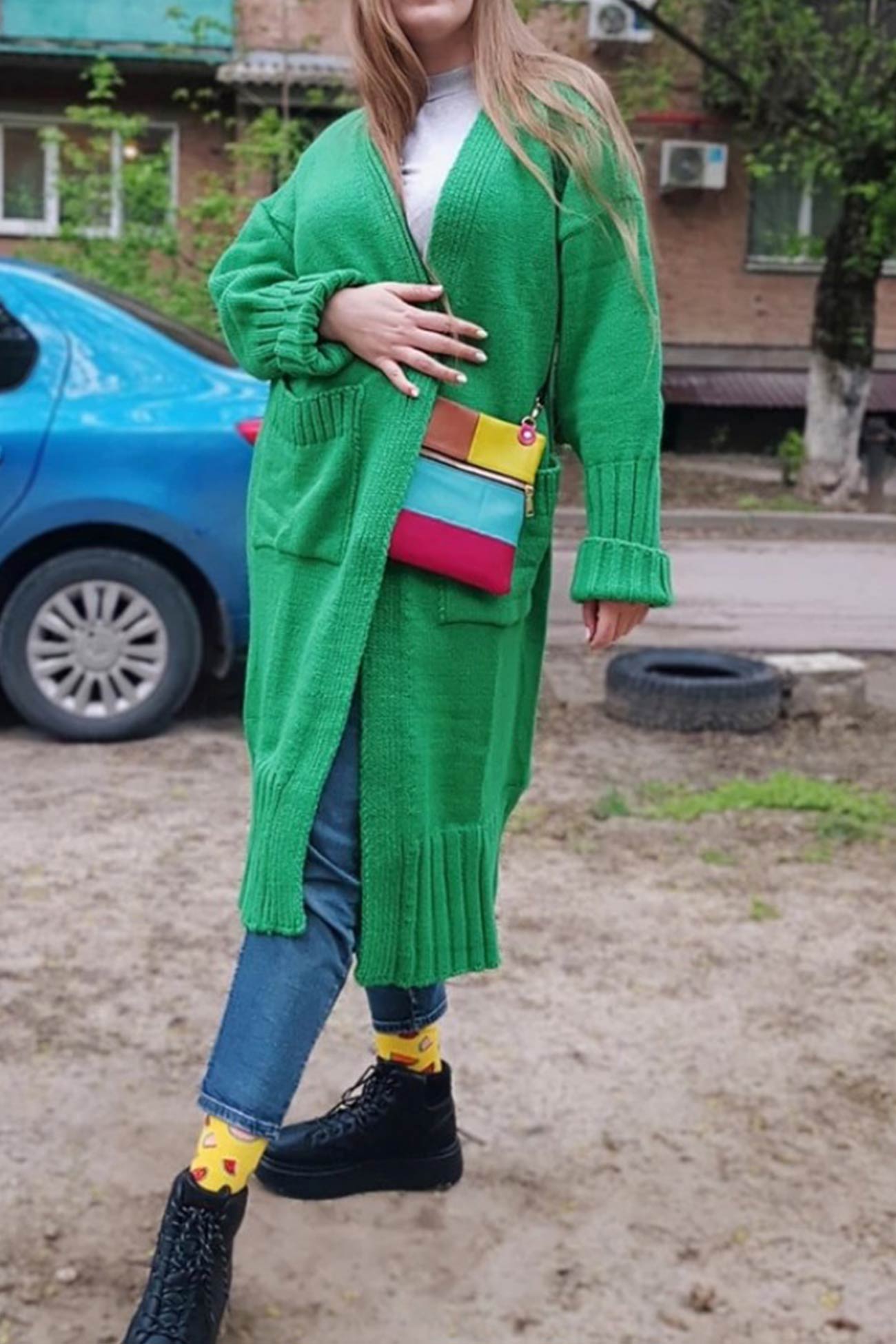 Tania | Long open front cardigan with pockets
