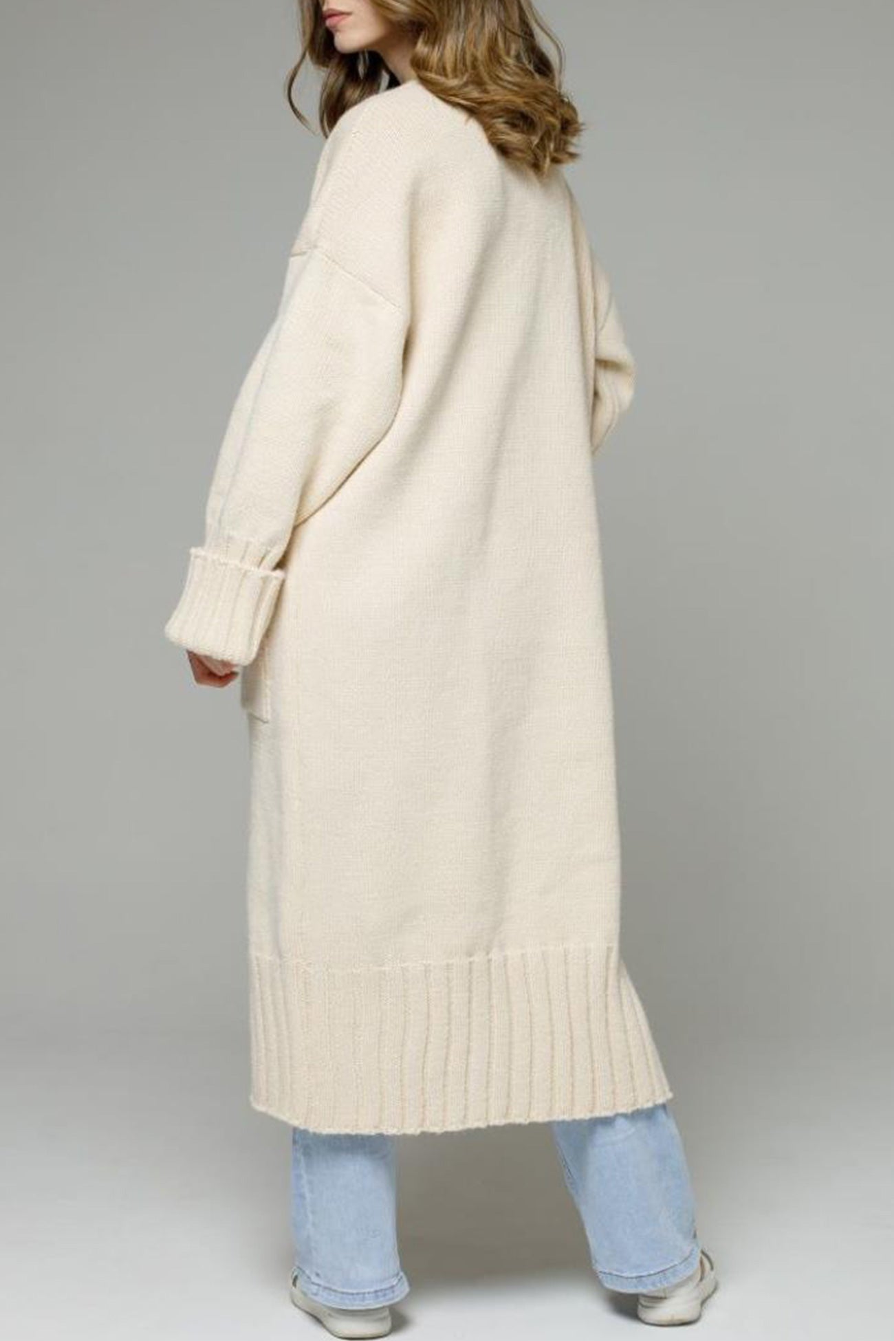 Tania | Long open front cardigan with pockets