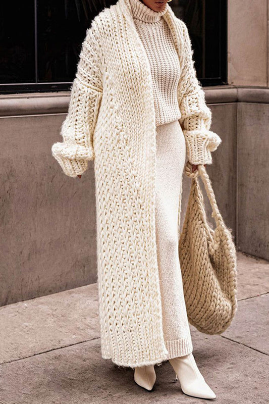 Lara | Openwork chunky knit cardigan