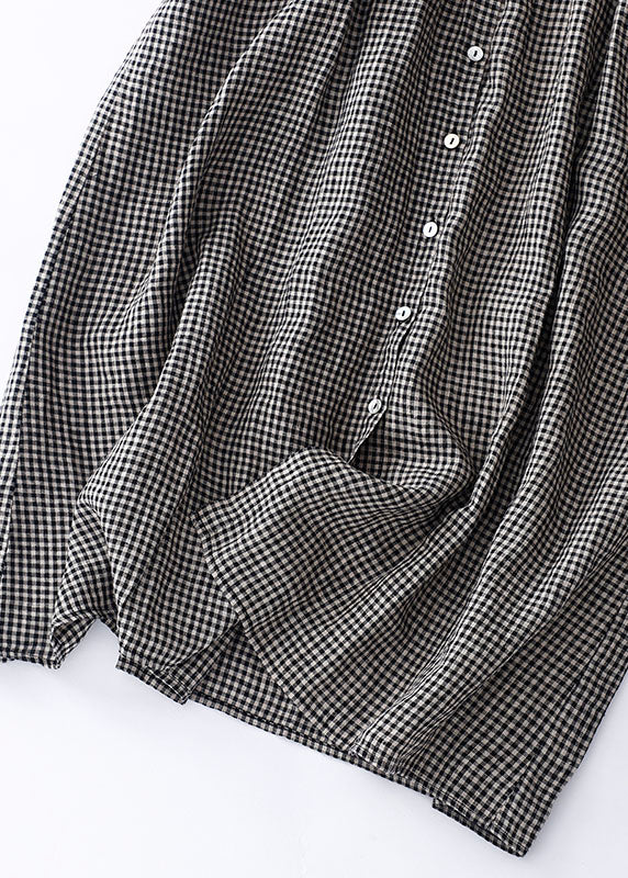 Nélida® | Black Checked Peter Pan Collar Dress