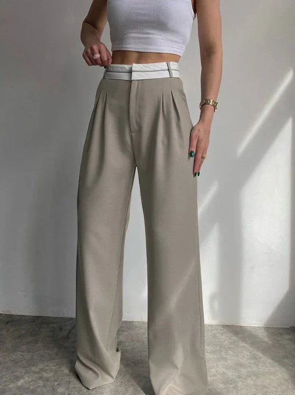 Wendy® | High-Waisted Trousers. Straight, Wide Leg Cut