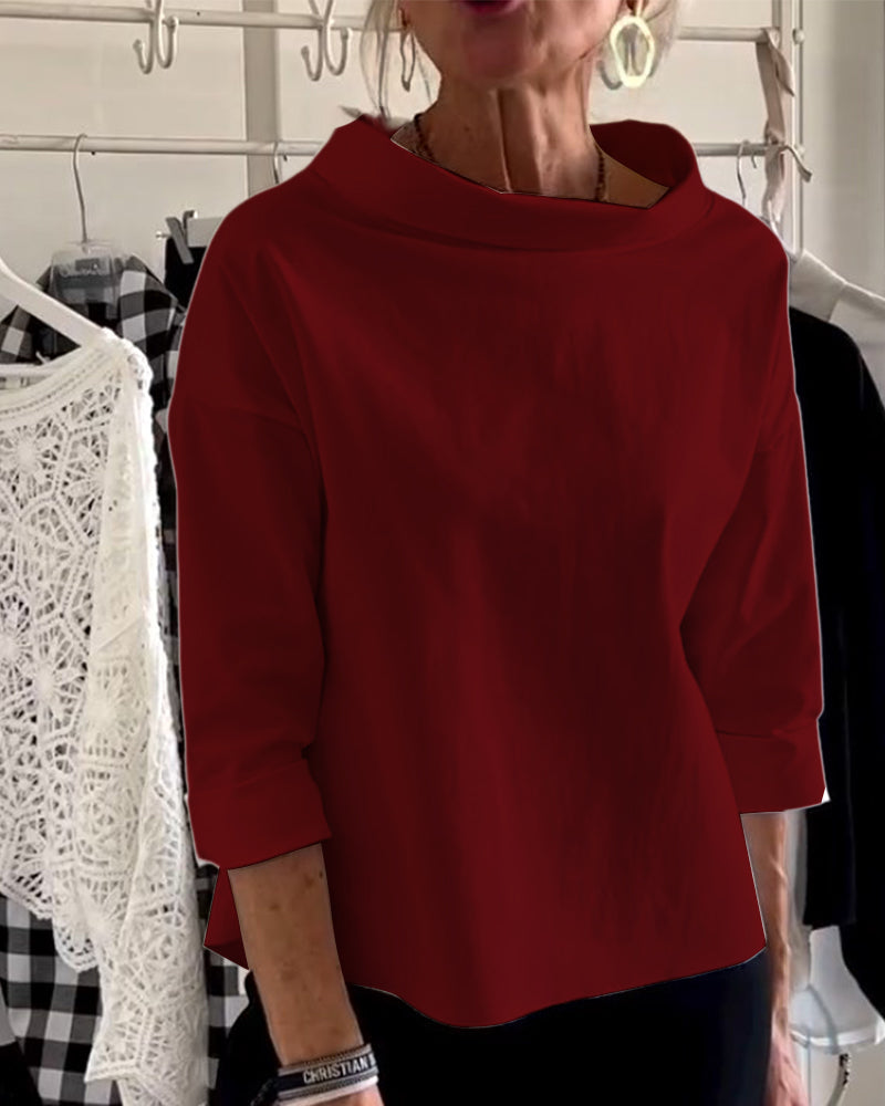Claudia® | Elegant 3/4-sleeve blouse with boat neck for women