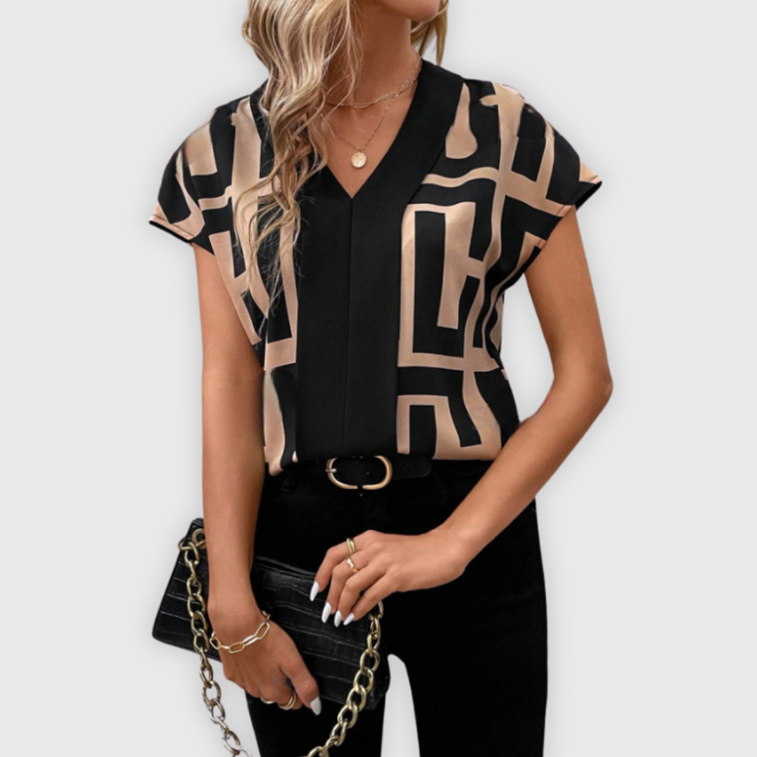 Delfina® | Elegant women's blouse V-neck business