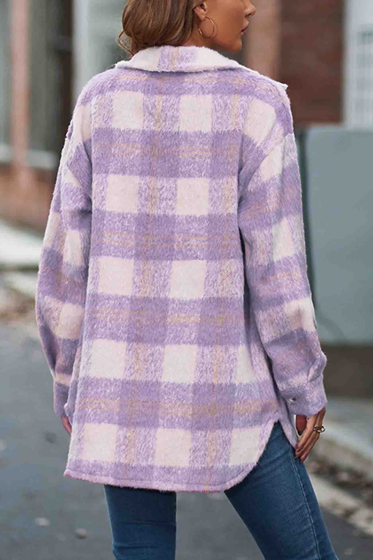 Tereza | Checked mohair coat with buttons