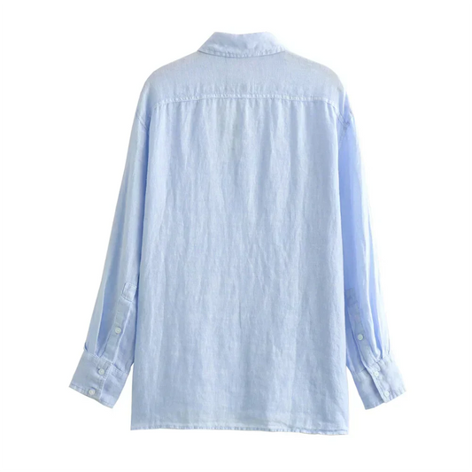 Paz® | Loose Fit Long Sleeves Linen Women'S Fashion
