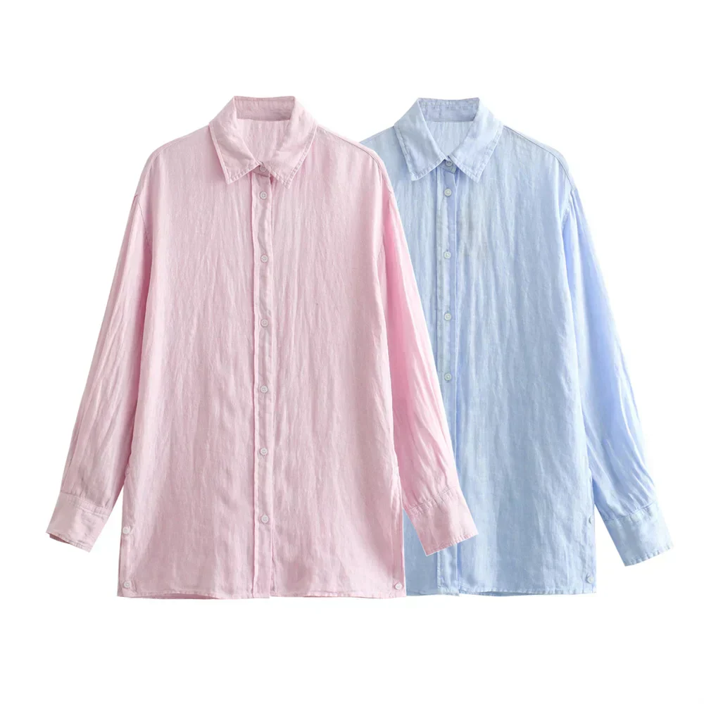Paz® | Loose Fit Long Sleeves Linen Women'S Fashion