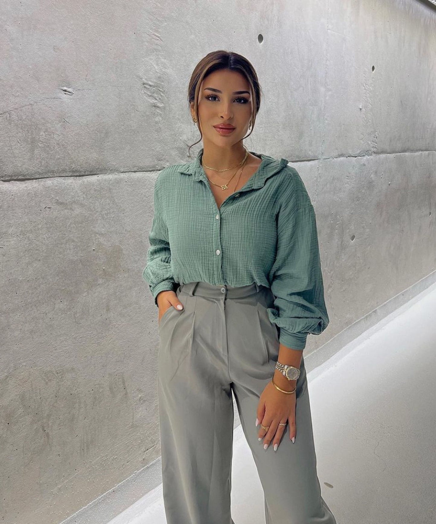 Aure® | Oversize Musselin Bluse