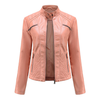 Heather | Women’s Classic Zip-up Biker Jacket