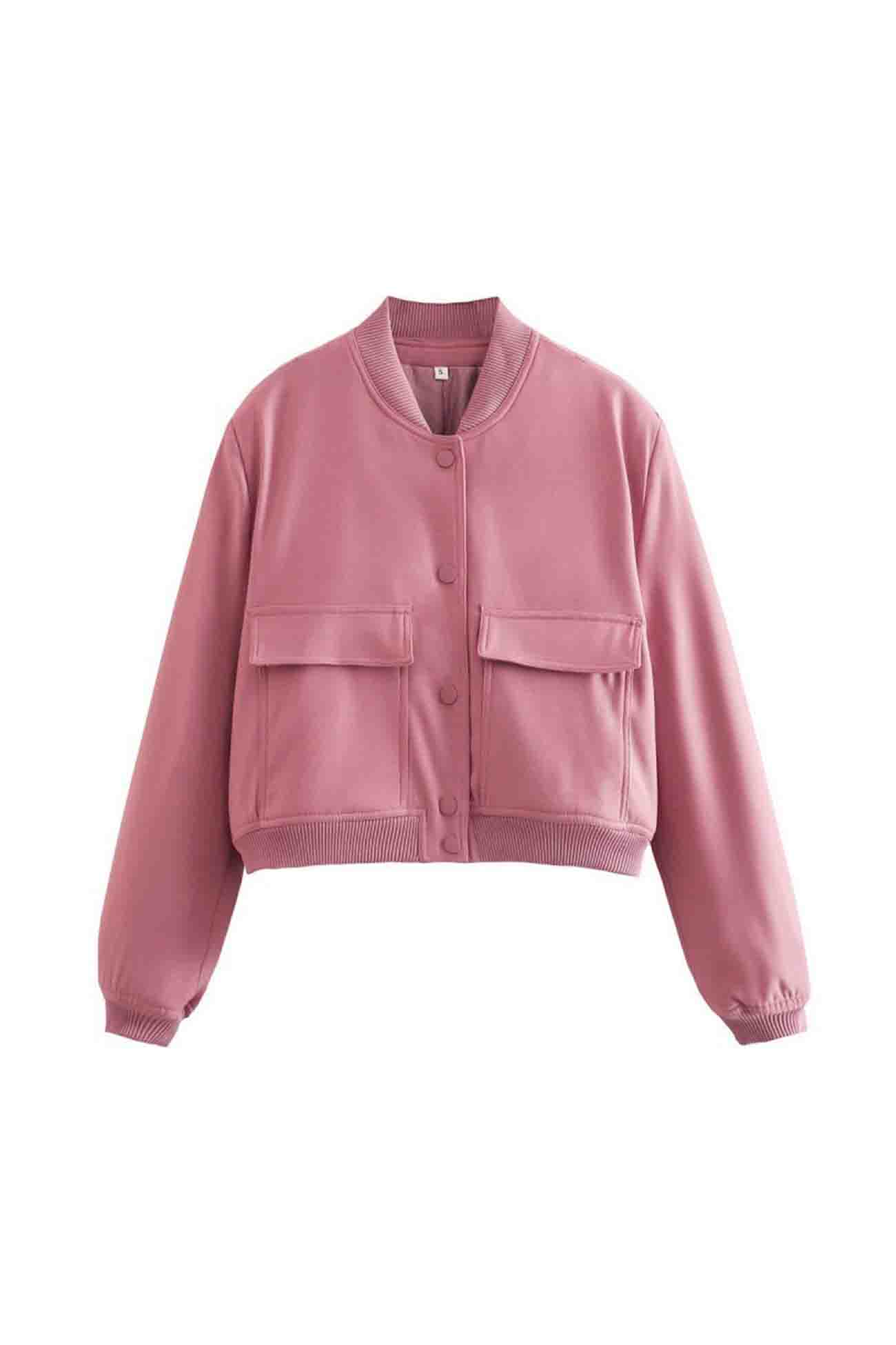 Nicole | Plain jacket with pockets and stand-up collar